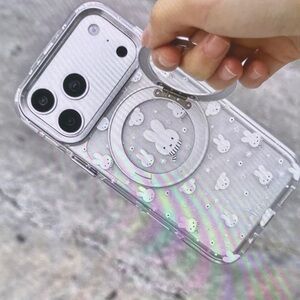 Clear Bunny Pattern Phone Case with Ring Holder